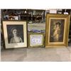 Image 1 : 2 LADY FRAMED PICTURES AND 1 FLORAL OIL