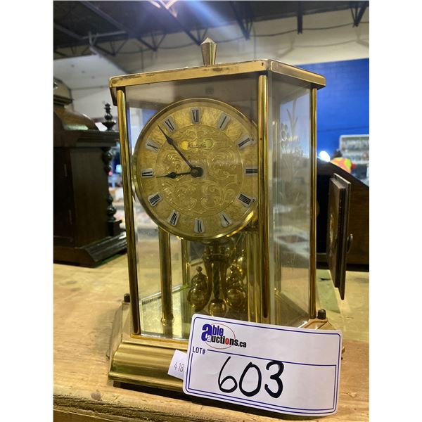 BRASS AND GLASS KUNDO CLOCK