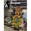 Image 2 : SHELF LOT OF ANNIVERSARY CLOCK GLASS COVERS, CUCKOO CLOCKS, PARTS ORGANIZER AND MORE