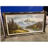 Image 1 : 48" X 24"  FRAMED OIL ON CANVAS LANDSCAPE SCENE