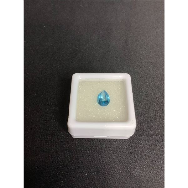 SWISS BLUE TOPAZ 1.50CT 8.66 X 6.08 X 3.88MM PEAR CUT LOUPE CLEAN BRAZIL UNTREATED