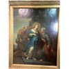 Image 2 : FRAMED ORIGINAL OIL ON PANEL 18TH CENTURY UNKNOWN ITALIAN PAINTER "VISITATION" MARY VISITING HER