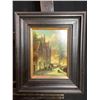 Image 1 : FRAMED ORIGINAL OIL ON PANEL TITLED "STREET SCENE" BY VROLIJK, JACOBUS ADRIANUS (1834-1862) 8X10"