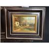 Image 1 : FRAMED ORIGINAL OIL ON PANEL TITLED "FARM SCENE" BY VROLIJK, JACOBUS ADRIANUS (1834-1862) 5X7"