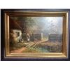 Image 2 : FRAMED ORIGINAL OIL ON PANEL TITLED "FARM SCENE" BY VROLIJK, JACOBUS ADRIANUS (1834-1862) 5X7"