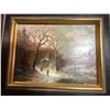 Image 2 : FRAMED ORIGINAL OIL ON PANEL TITLED "WINTER SCENE, SKATING ON THE CANAL " BY VROLIJK, JACOBUS