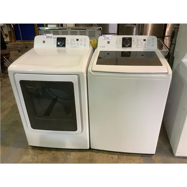 KENMORE WASHER (592-69212) AND DRYER (592-29212) SET (WASHER HAS DAMAGED BLEACH TRAY)