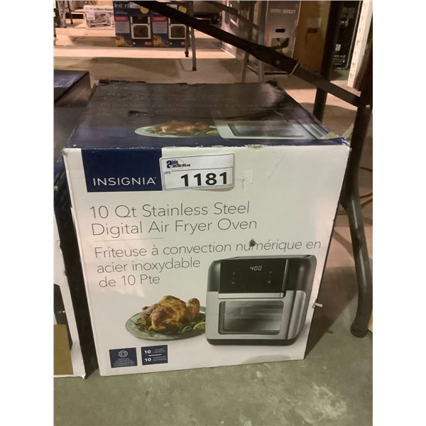 INSIGNIA 10 QUART STAINLESS STEEL DIGITAL AIR FRYER OVEN