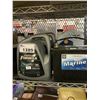 Image 2 : SHELF OF ELECTRONICS, MARINE BATTERY, OIL, SAFE (NO COMBO), AND MORE