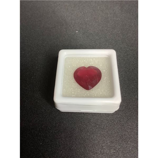 NATURAL RED RUBY 8.14CT 13.8 X 13.2 X 5.2MM HEART CUT VVS MADAGASCAR POSSIBLE G.F.