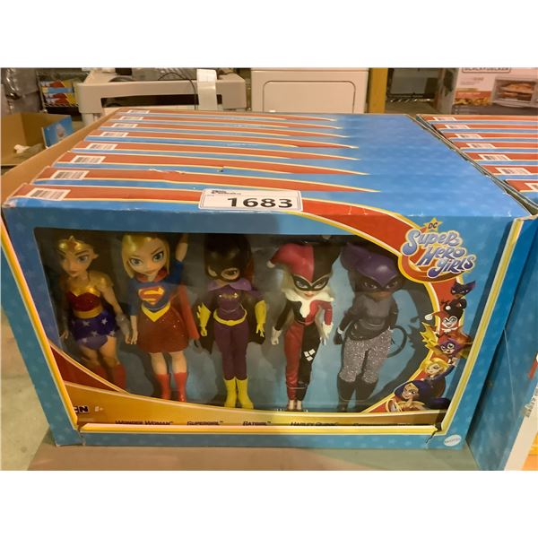 8 BOXES OF SUPER HERO GIRLS, WONDER WOMAN, SUPERGIRL, BATGIRL, HARLEY QUINN, AND CATWOMAN