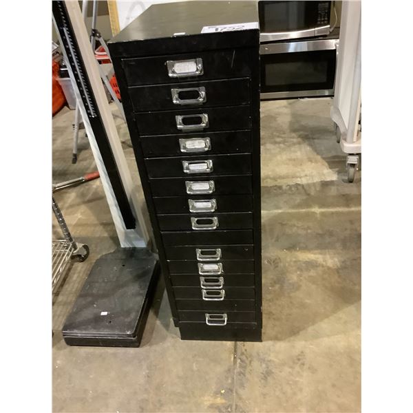 BLACK 38  X 11  X 16  14 DRAWER METAL ORGANIZER