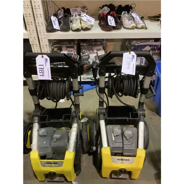 2 KARCHER 1900PSI PRESSURE WASHERS MAY BE MISSING PIECES AND OR REQUIRE REPAIR