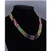 Image 1 : Three Rows Multi Gemstone Necklace