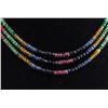 Image 4 : Three Rows Multi Gemstone Necklace