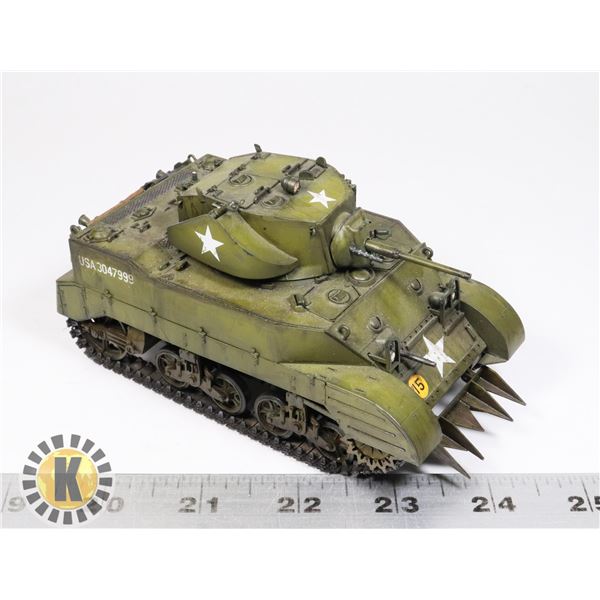 #31 PLASTIC HAND PAINTED/DETAILED SHERMAN TANK