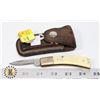 Image 1 : #393 VINTAGE POCKET KNIFE KHYBER JAPAN IN LEATHER
