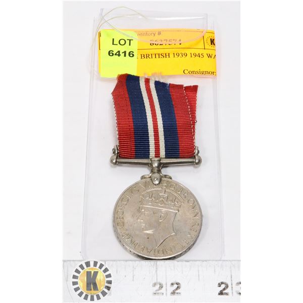 #416 WWII BRITISH 1939 1945 WAR MEDAL