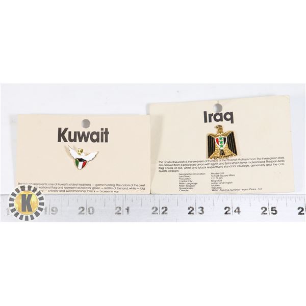 #422 IRAQ AND KUWAIT VINTAGE PINS