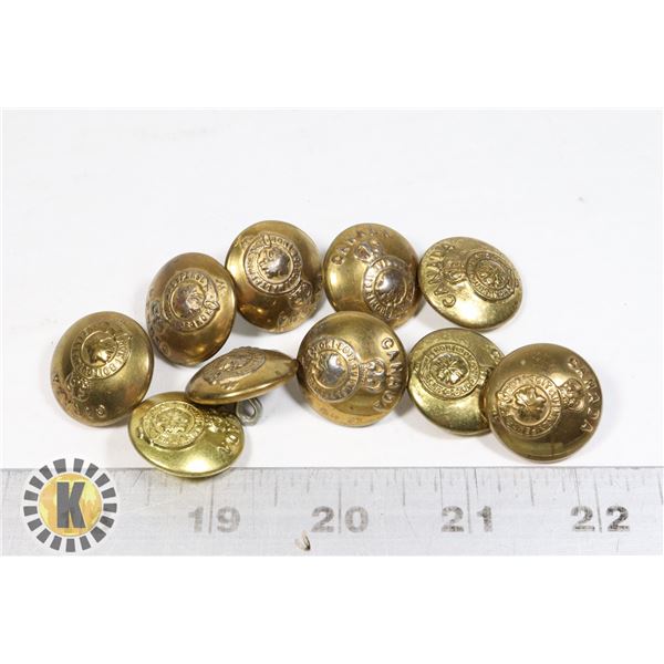 #437 LOT OF 10 CANADA ARMY BUTTONS