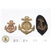 Image 1 : #451 LOT OF 3 ASSORTED NAVY ANCHOR BADGE INSIGNIA