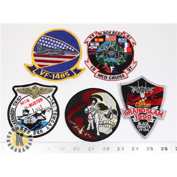 #461 LOT OF 5 ASSORTED USA PATCHES SKULL