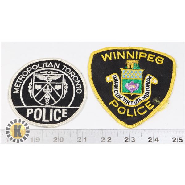 #489  LOT OF 2 WINNIPEG POLICE PATCH INSIGNIA