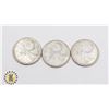 Image 1 : #521  LOT OF 3 SILVER CANADA 25 CENT COINS