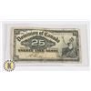 Image 1 : #529 DOMINION OF CANADA 25 CENT BILL 1900