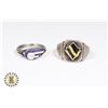 Image 1 : #550  LOT OF 2 ANTIQUE SILVER RINGS