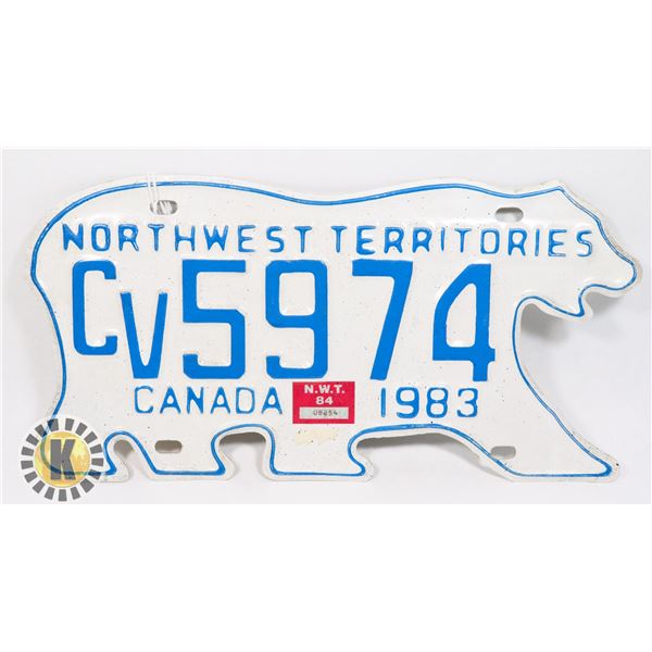 #576 NORTHWEST TERRITORIES CANADA 1983 LICENSE