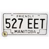 Image 1 : #583 FRIENDLY MANITOBA 1983 LICENCE PLATE 257 EET