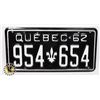 Image 1 : #584 QUEBEC 1962 LICENCE PLATE 954 654 CANADA