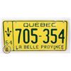Image 1 : #585 QUEBEC 1964 LICENCE PLATE 705 354 CANADA