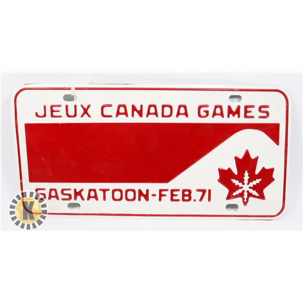 #589 SASKATCHEWAN SASKATOON 1971 LICENCE PLATE