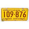 Image 1 : #590 SASKATCHEWAN 1967 LICENCE PLATE