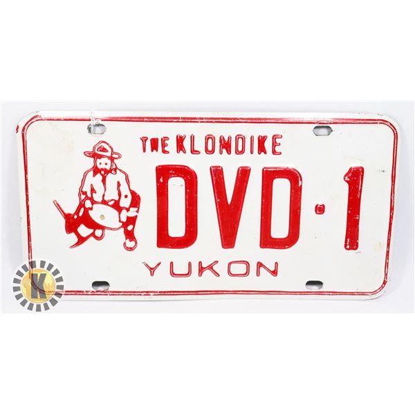 #597 YUKON THE KLONDIKE LICENCE PLATE DVD-1