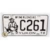 Image 1 : #598 YUKON HOME OF THE KLONDIKE 1976 LICENCE