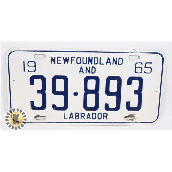 #604 NEWFOUNDLAND AND LABRADOR 1965 LICENCE