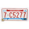 Image 1 : #625 U.S.A. LICENCE PLATE 1976 NEBRASKA 7-C5277