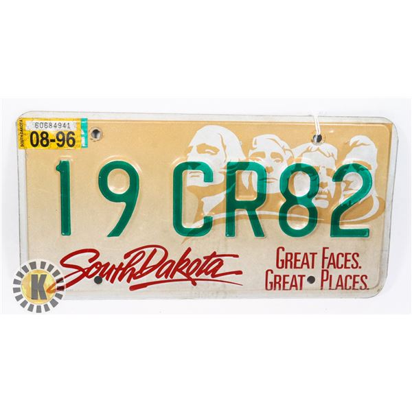 #627 U.S.A. LICENCE PLATE 1996 SOUTH DAKOTA