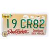 Image 1 : #627 U.S.A. LICENCE PLATE 1996 SOUTH DAKOTA