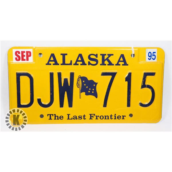 #628 U.S.A. LICENCEPLATE 1995 ALASKA LAST FRONTIER