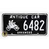 Image 1 : #632 U.S.A. LICENCE PLATE   ANTIQUE CAR ARKANSAS