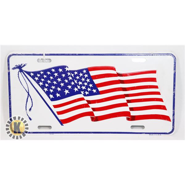 #635 U.S.A. LICENCE PLATE AMERICAN FLAG SEALED