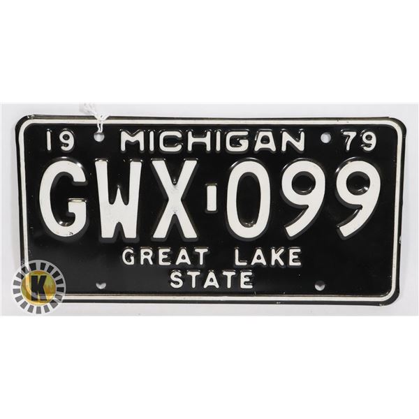 #647 U.S.A. LICENCE PLATE 1979 MICHIGAN GREAT