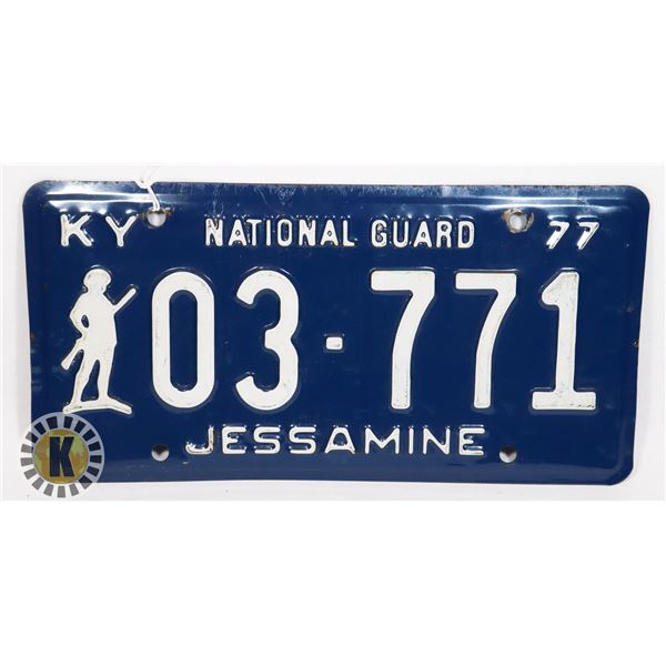 #651  U.S.A. LICENCE PLATE 1977 KENTUCKY NATIONAL