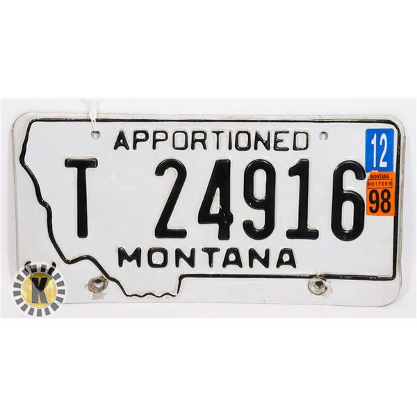 #656 U.S.A. LICENCE PLATE  1998 MONTANA