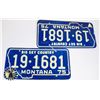 Image 1 : #659 PAIR U.S.A. LICENCE PLATE 1975 MONTANA BIG