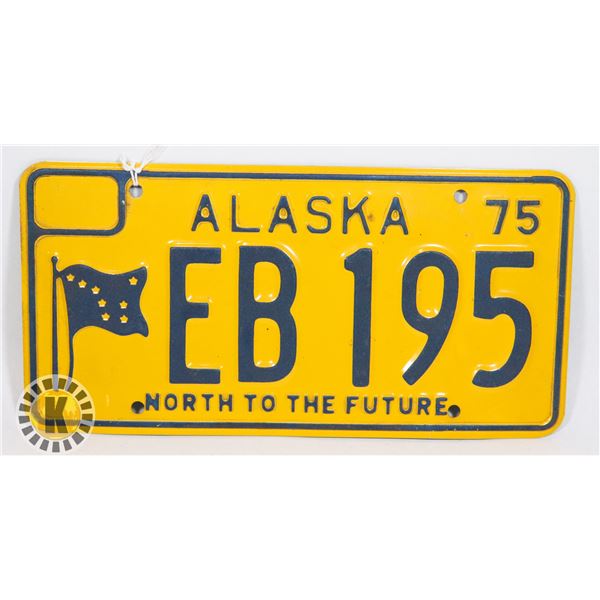 #661 U.S.A. LICENCE PLATE 1975 ALASKA NORTH TO